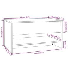 Vidaxl Konferenčný stolík hnedý dub 80x50x40 cm spracované drevo