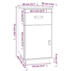 Vidaxl Kancelárska skrinka čierna 40x50x75 cm masívne borovicové drevo