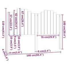 Vidaxl Čelo postele čierne 166x4x110 cm masívna borovica
