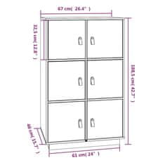 Vidaxl Vysoká skrinka 67x40x108,5 cm masívna borovica