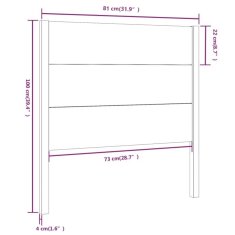 Vidaxl Čelo postele medovohnedé 81x4x100 cm masívna borovica