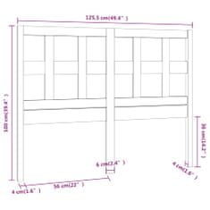 Vidaxl Čelo postele čierne 125,5x4x100 cm masívna borovica