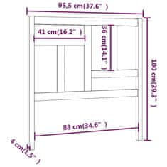 Vidaxl Čelo postele biele 95,5x4x100 cm masívna borovica