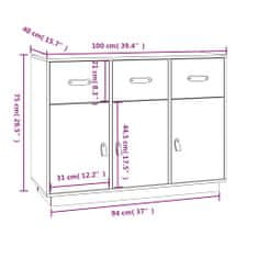 Vidaxl Komoda biela 100x40x75 cm borovicový masív