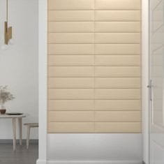 Vidaxl Nástenné panely 12 ks krémové 60x15 cm látkové 1,08 m²