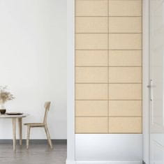 Vidaxl Nástenné panely 12 ks krémové 60x30 cm látka 2,16 m²