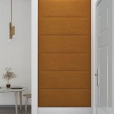 Vidaxl Nástenné panely 12 ks hnedé 90x30 cm zamat 3,24 m²