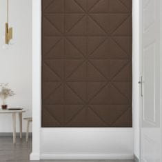 Vidaxl Nástenné panely 12 ks hnedé 30x30 cm látkové 0,54 m²