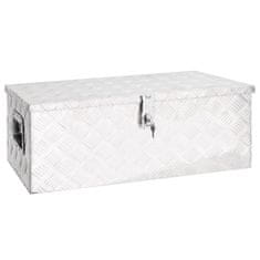 Vidaxl Úložný box strieborný 80x39x30 cm hliník