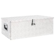 Vidaxl Úložný box strieborný 90x47x33,5 cm hliník