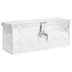 Vidaxl Úložný box strieborný 50x15x20,5 cm hliník