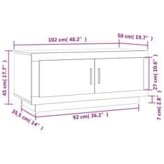 Vidaxl Konferenčný stolík dymový dub 102x50x45 cm spracované drevo