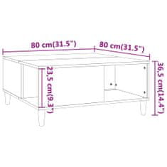 Vidaxl Konferenčný stolík dub sonoma 80x80x36,5 cm spracované drevo