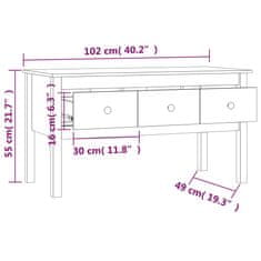 Vidaxl Konferenčný stolík čierny 102x49x55 cm borovicový masív