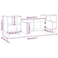 Vidaxl TV skrinka dub sonoma 160x35x55 cm spracované drevo