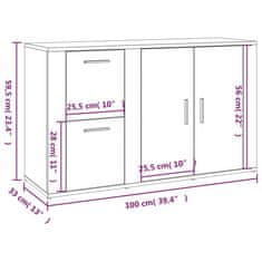 Vidaxl Komoda lesklá biela 100x33x59,5 cm spracované drevo