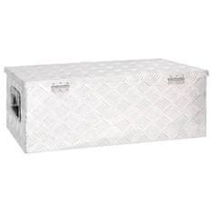 Vidaxl Úložný box strieborný 80x39x30 cm hliník