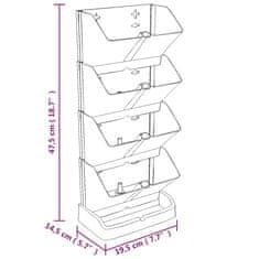 Vidaxl Súprava vertikálnych kvetináčov 4 ks antracitová polypropylén