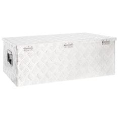 Vidaxl Úložný box strieborný 90x47x33,5 cm hliník