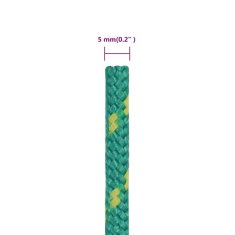 Vidaxl Lodné lano zelené 5 mm 50 m polypropylén