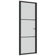 Vidaxl Vnútorné dvere 76x201,5 cm čierne matné sklo a hliník