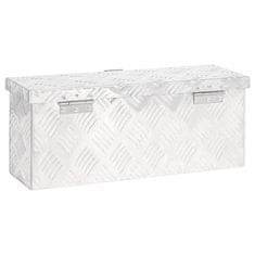 Vidaxl Úložný box strieborný 50x15x20,5 cm hliník