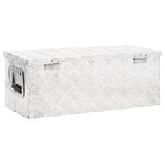 Vidaxl Úložný box strieborný 70x31x27 cm hliník