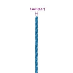 Vidaxl Pracovné lano modré 3 mm 100 m polypropylén