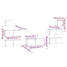 Vidaxl 7-dielna súprava TV skriniek dymový dub spracované drevo