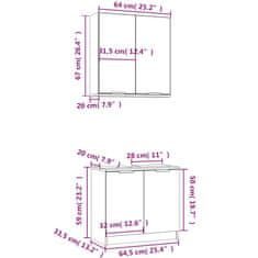 Vidaxl 2-dielna sada kúpeľňových skriniek biela spracované drevo