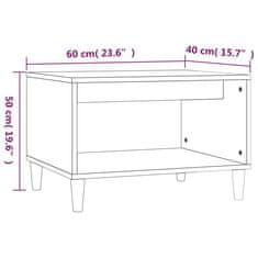 Vidaxl Konferenčný stolík sivý dub sonoma 60x50x40cm spracované drevo