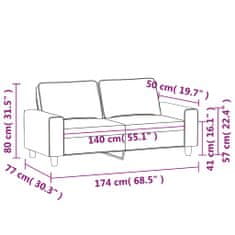 Vidaxl 2-miestna pohovka tmavosivá 140 cm látka