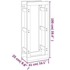 Vidaxl Stojan na palivové drevo 41x25x100 cm masívna borovica