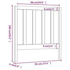 Vidaxl Čelo postele 95x4x100 cm masívna borovica