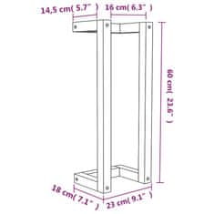 Vidaxl Stojan na uteráky biely 23x18x60 cm masívna borovica