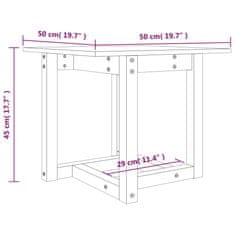 Vidaxl Konferenčný stolík 50x50x45 cm borovicový masív