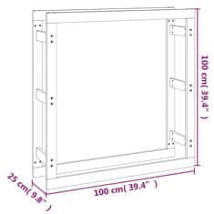 Vidaxl Stojan na palivové drevo 100x25x100 cm masívna borovica