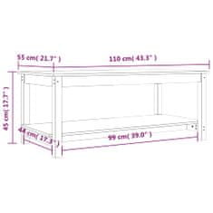 Vidaxl Konferenčný stolík čierny 110x55x45 cm borovicový masív