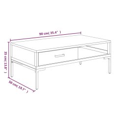 Vidaxl Konferenčný stolík 90x50x35 cm, borovicový masív