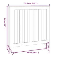 Vidaxl Kryt na radiátor 79,5x19x84 cm masívna borovica