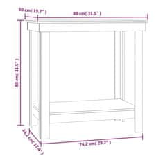 Vidaxl Pracovná lavica medová 80x50x80 cm masívna borovica