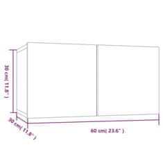 Vidaxl Závesná TV skrinka hnedý dub 60x30x30 cm spracované drevo