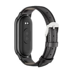 Tech-protect Leatherfit remienok na Xiaomi Smart Band 8, black