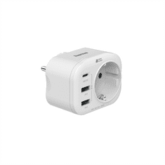 HAMA zásuvková USB nabíjačka, 1x el. zásuvka, 1x USB-C PD, 2x USB-A, 20 W