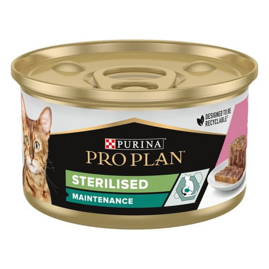 Purina Pro Plan CAT STERILISED tuniak, losos v paštéte 24x85 g