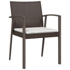 Petromila vidaXL Záhradné stoličky s vankúšmi 2 ks hnedé 56,5x57x83 cm polyratan