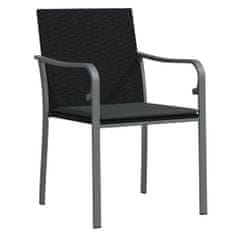 Petromila vidaXL Záhradné stoličky s vankúšmi 2 ks čierne 56x59x84 cm polyratan
