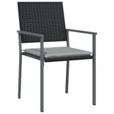 Petromila vidaXL Záhradné stoličky s vankúšmi 2ks čierne 54x62,5x89 cm polyratan