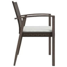 Petromila vidaXL Záhradné stoličky s vankúšmi 2 ks hnedé 56,5x57x83 cm polyratan