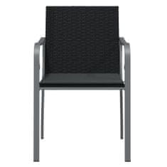 Petromila vidaXL Záhradné stoličky s vankúšmi 2 ks čierne 56x59x84 cm polyratan